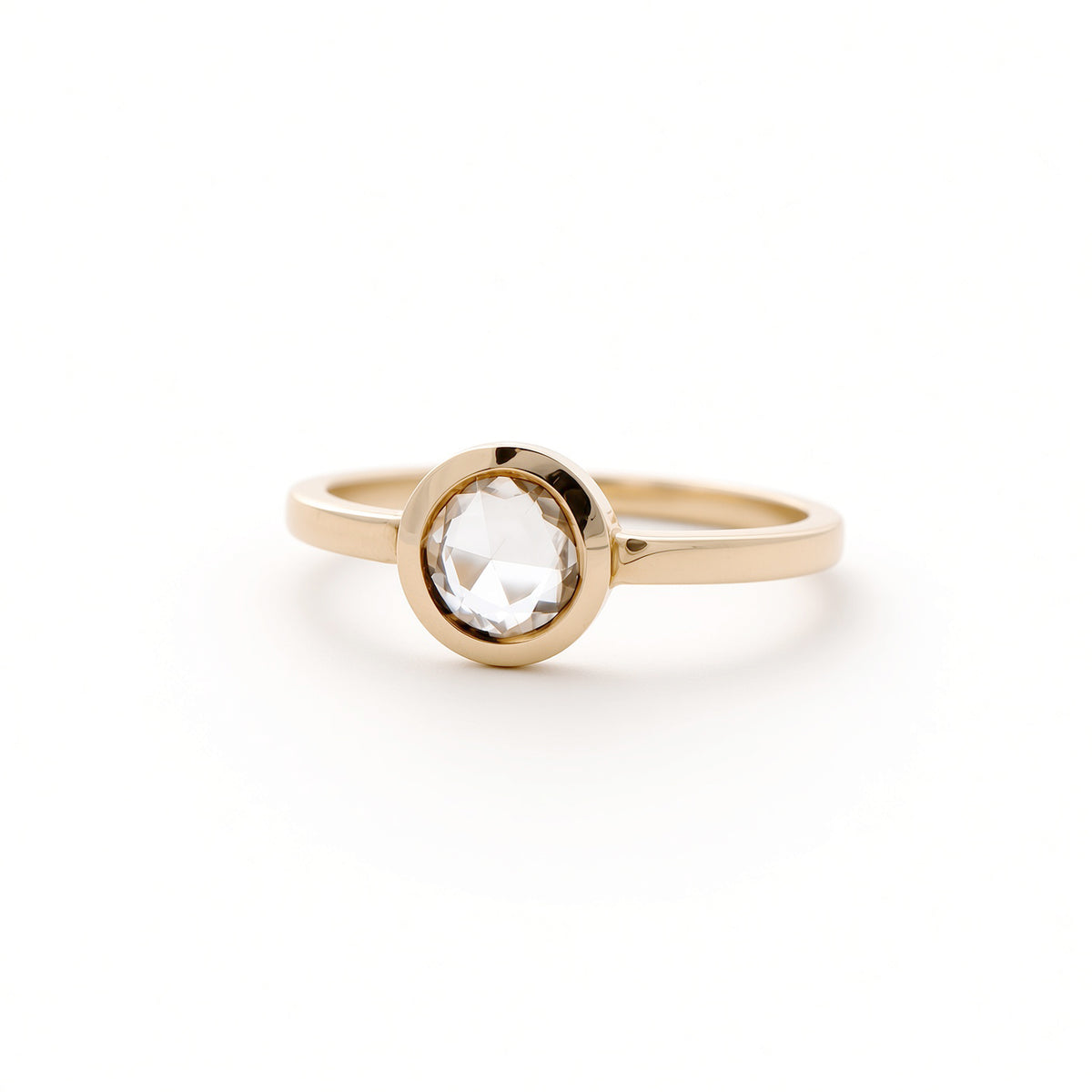Rose-Cut Sapphire Bezel Solitaire Ring