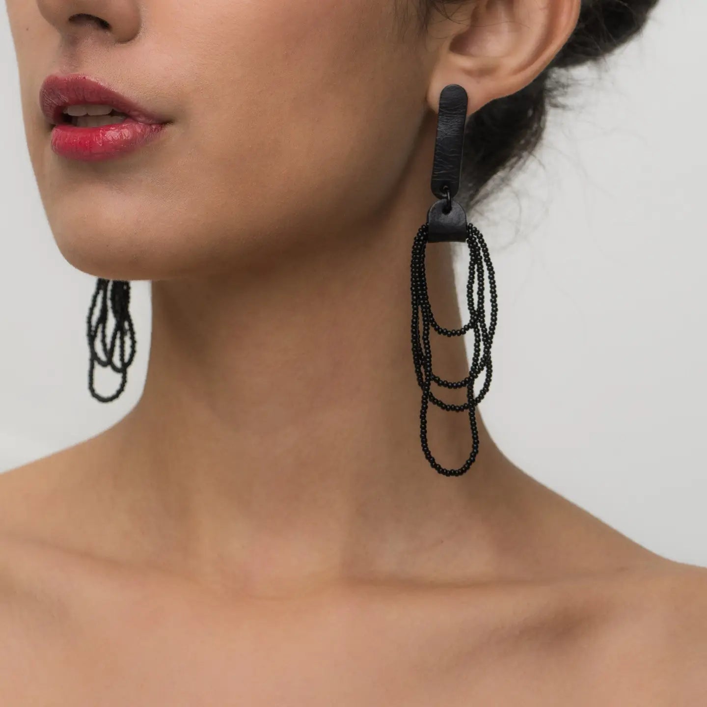 Messy Beaded Dangle Earrings