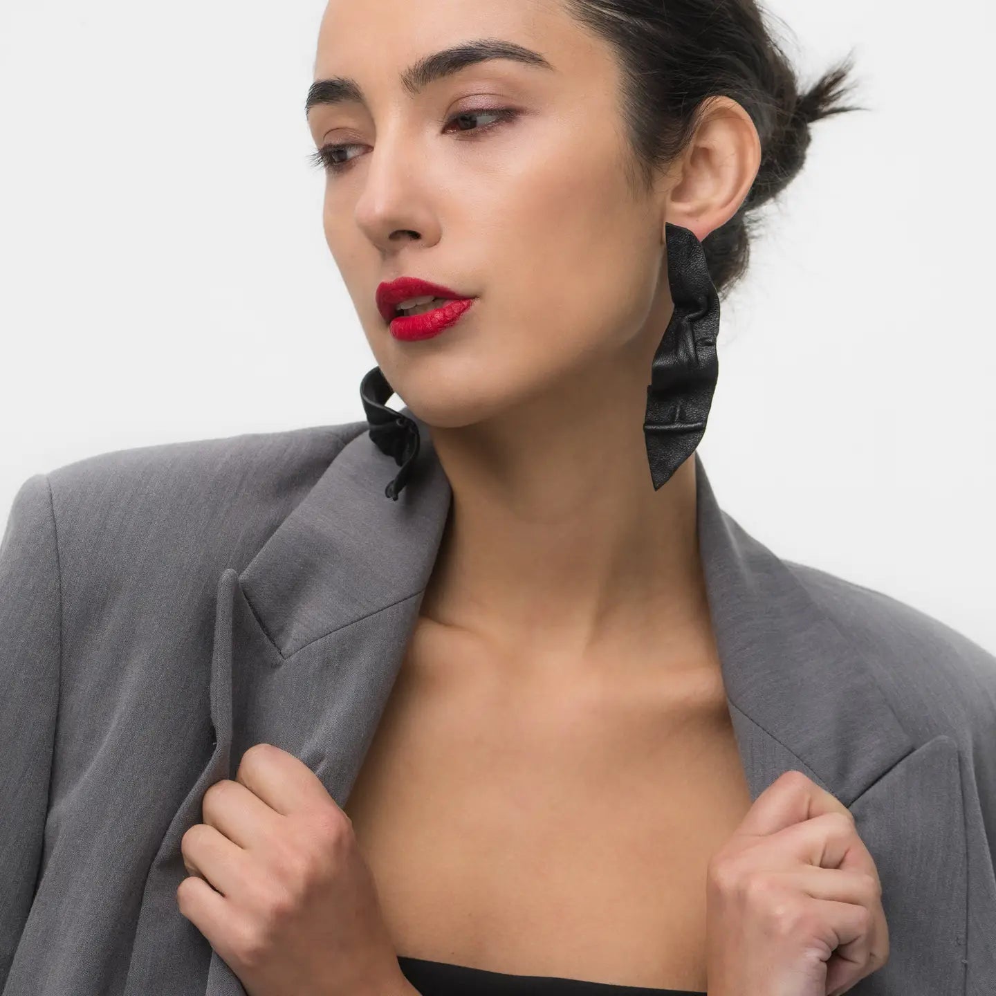 Leather Sculptural Earrings