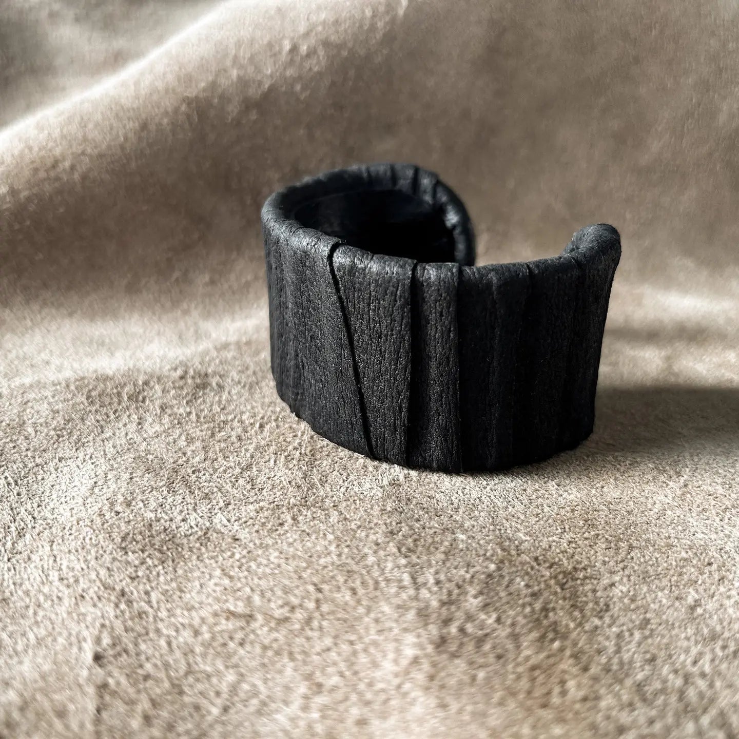 Leather Ridge Cuff Bracelet