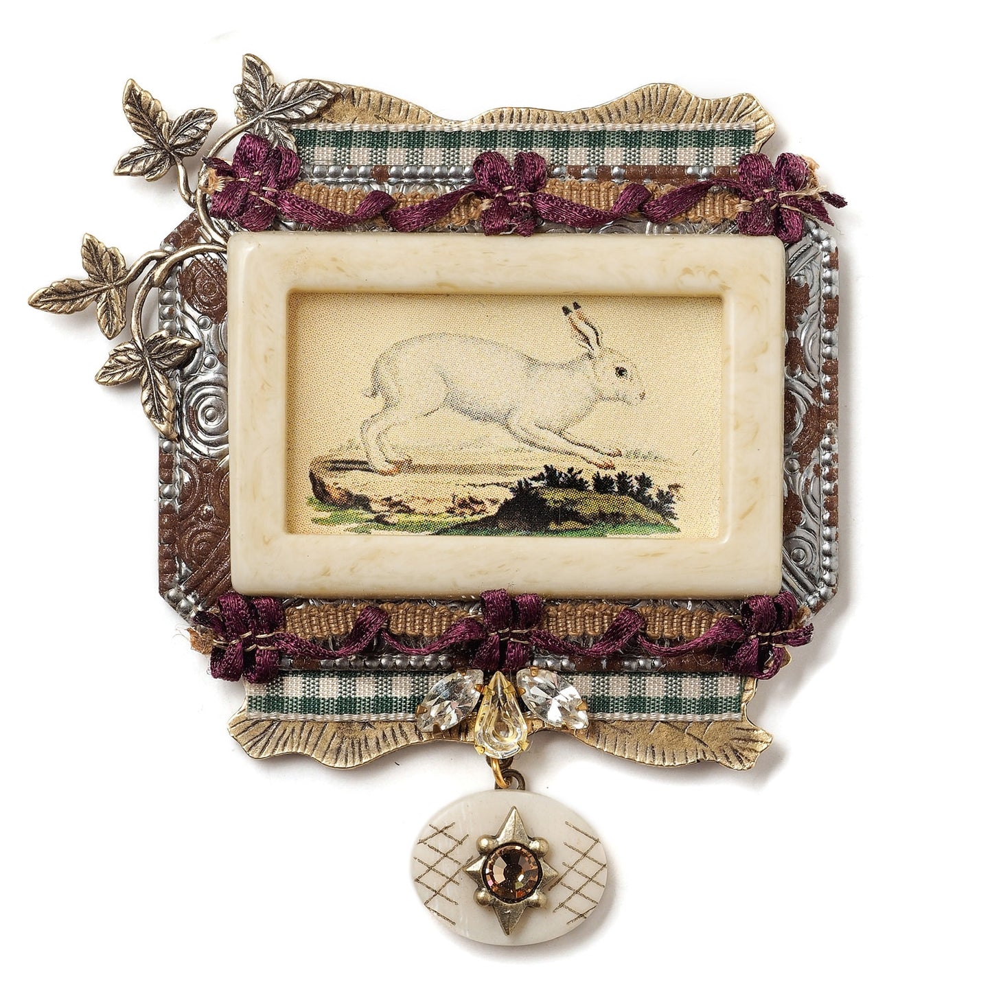 White Rabbit Garden Pin