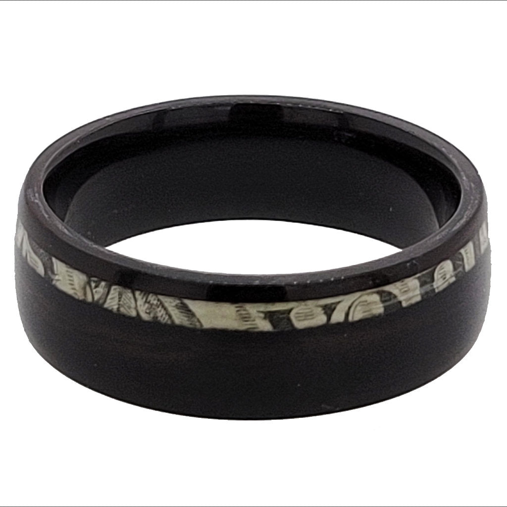 Ebony Offset Cash Center Ring