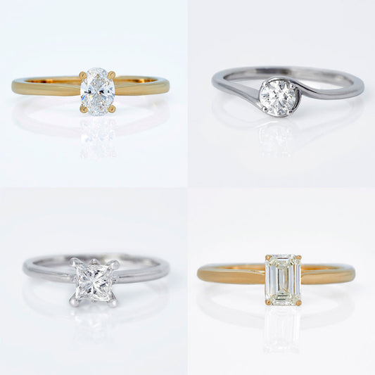 Various types of diamond cuts for rings