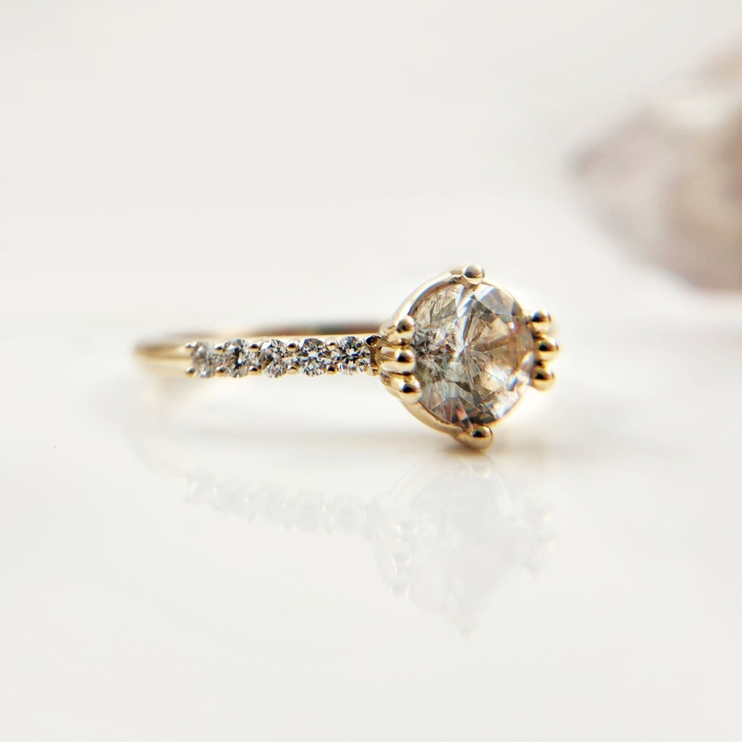 Lab-Grown White Sapphire with Lab Accents