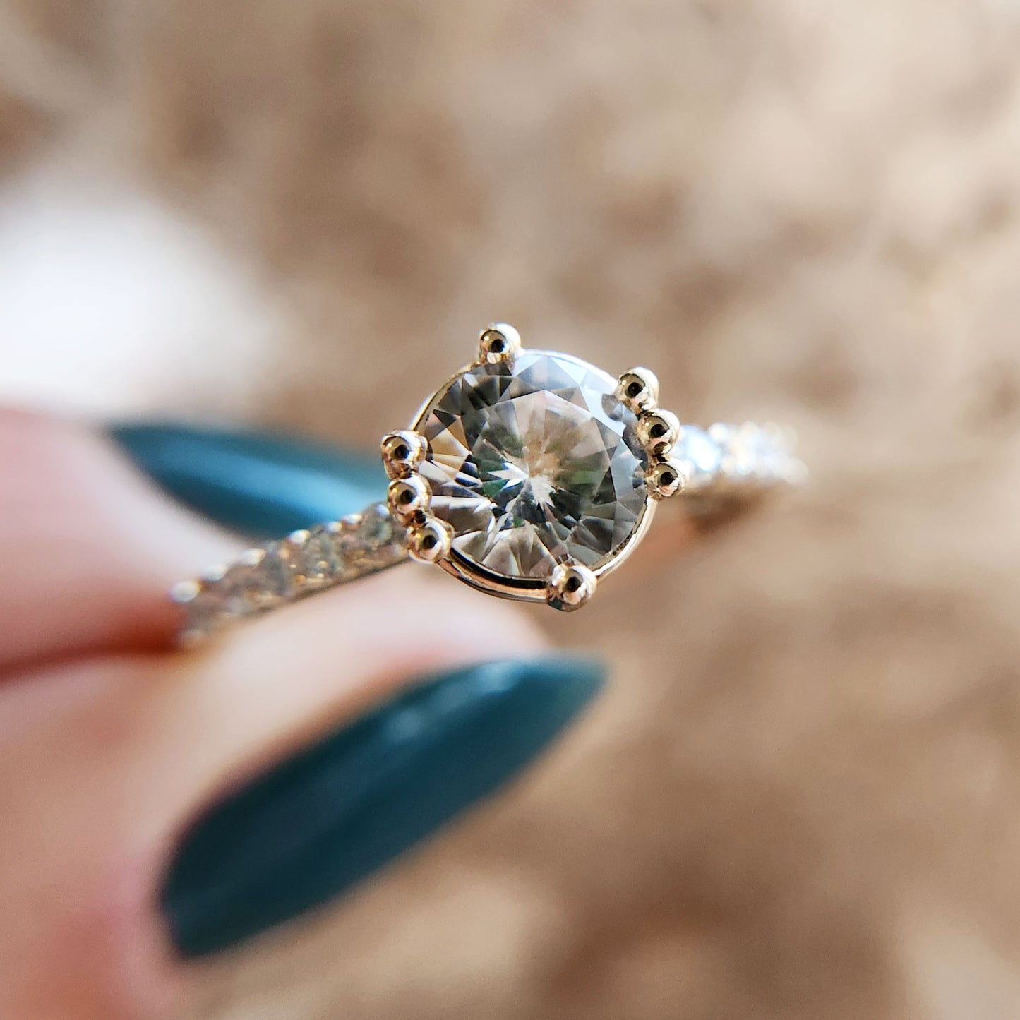 Lab-Grown White Sapphire with Lab Accents