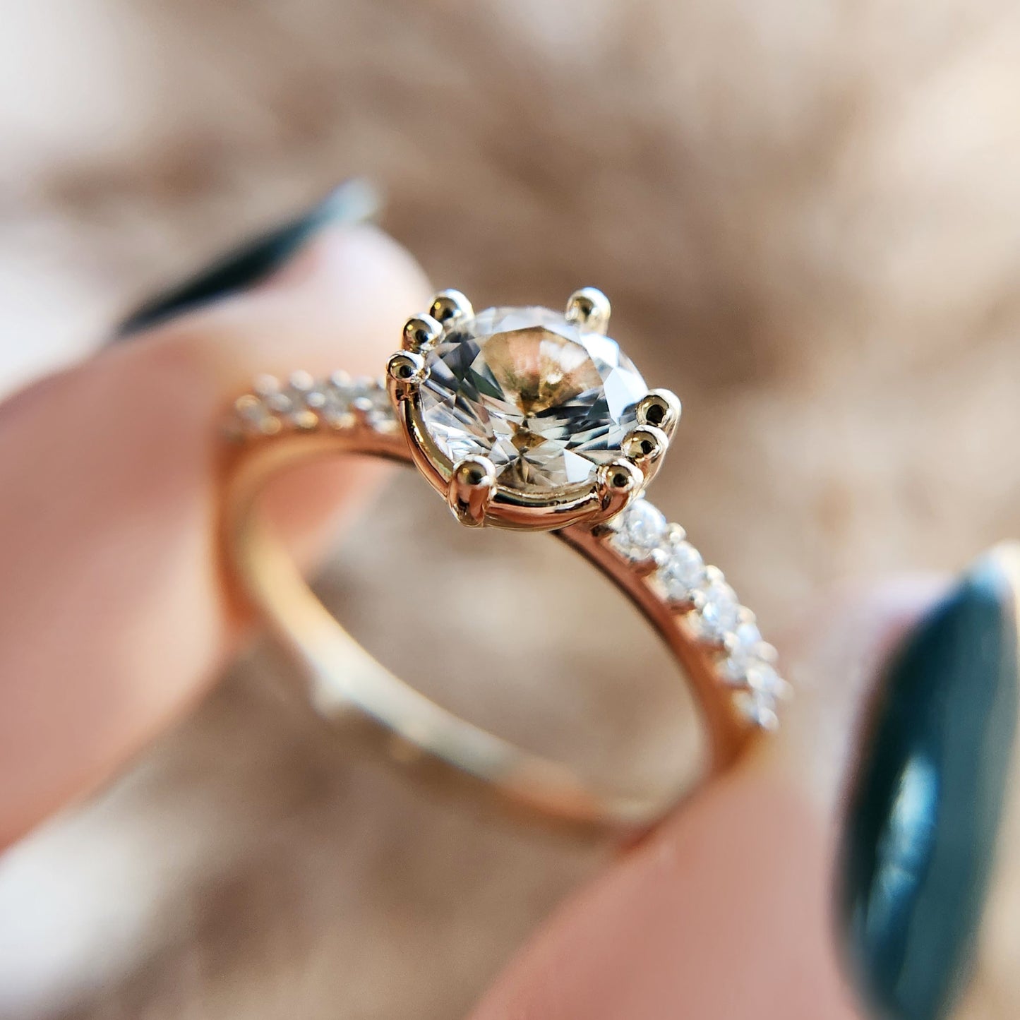 Lab-Grown White Sapphire with Lab Accents