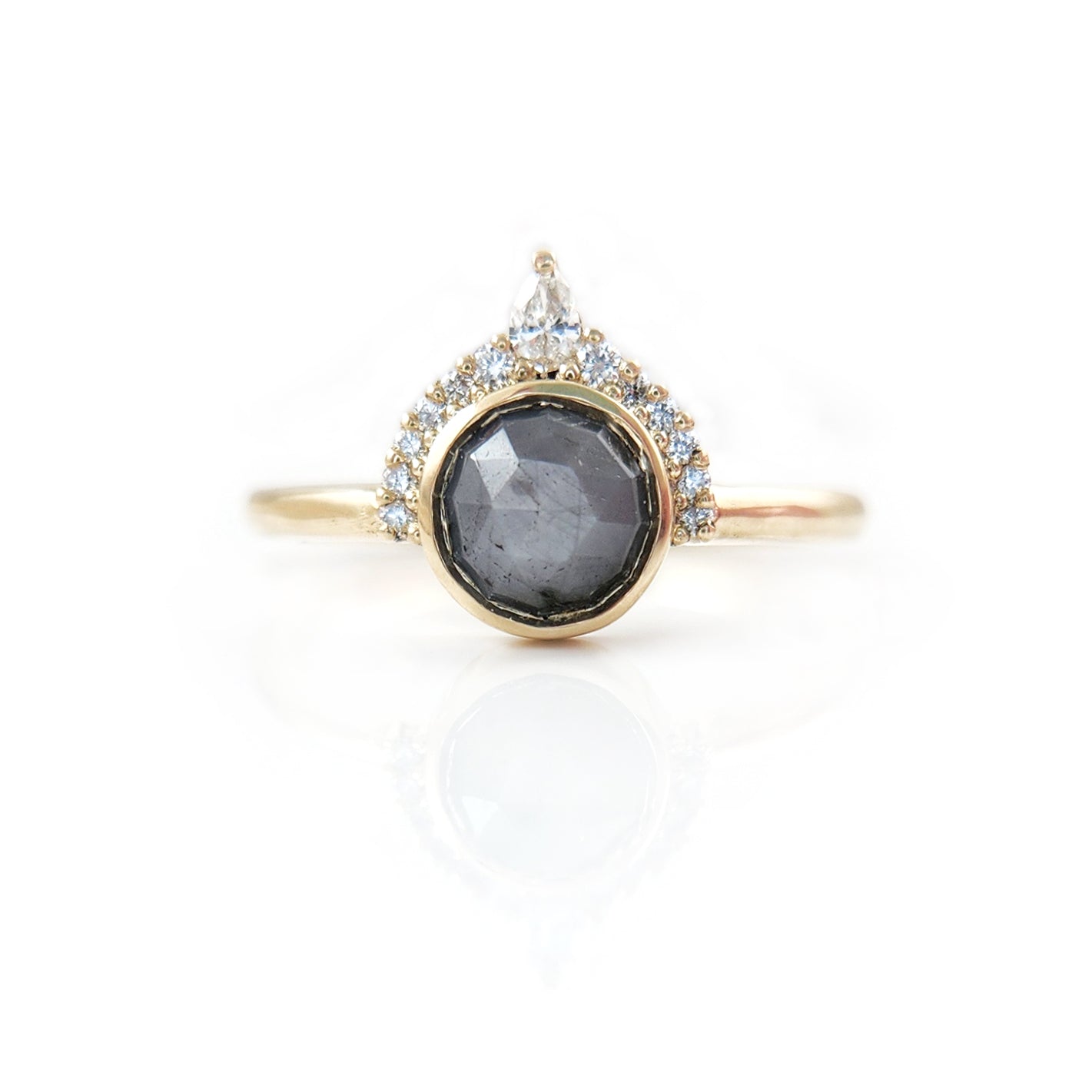Grey Rose-Cut Sapphire with Lab Accents