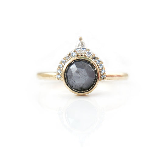 Grey Rose-Cut Sapphire with Lab Accents