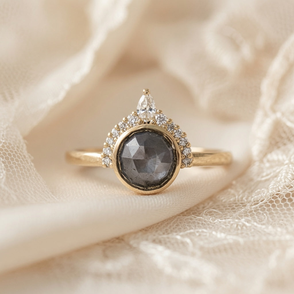 Grey Sapphire engagement ring