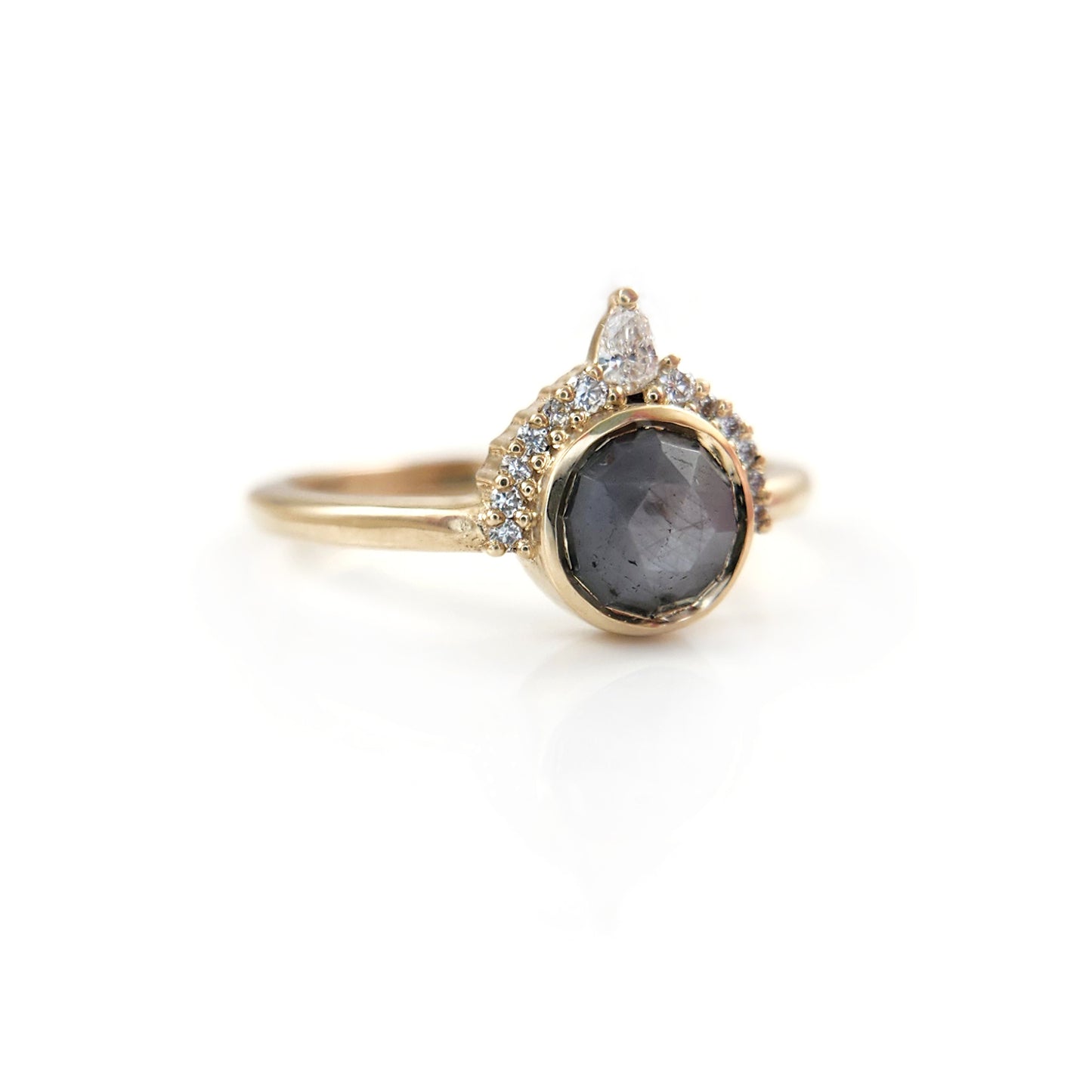 Grey Rose-Cut Sapphire with Lab Accents