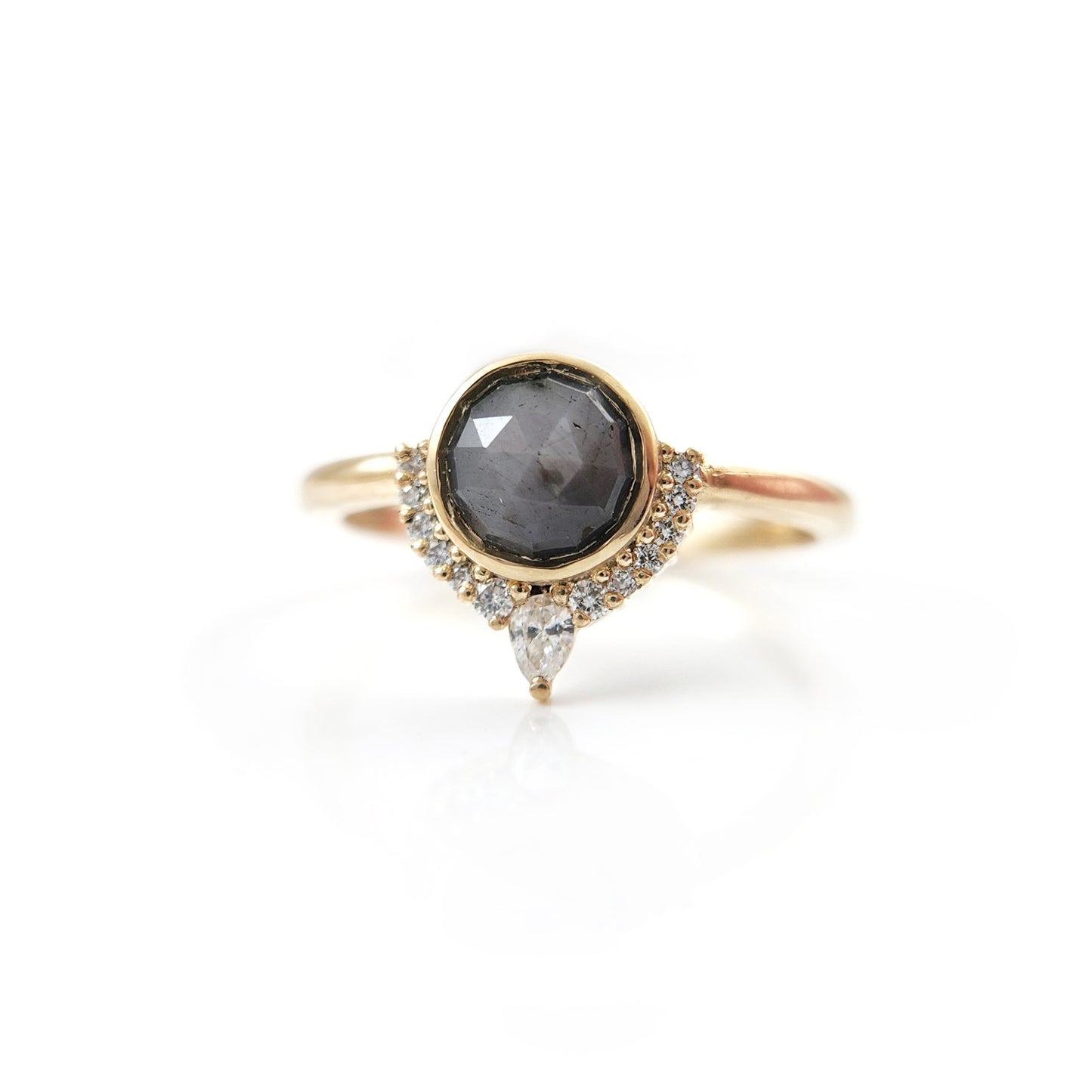 Grey Rose-Cut Sapphire with Lab Accents