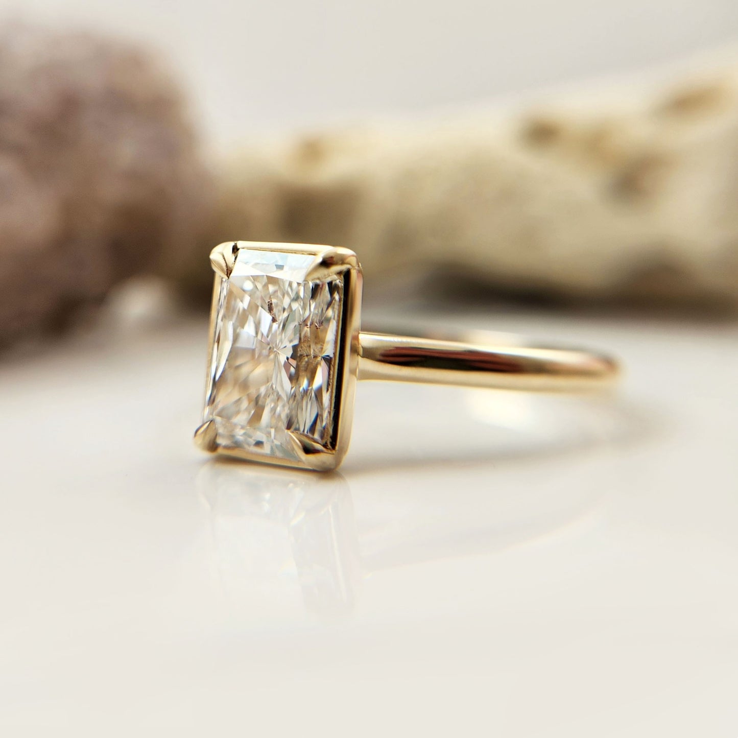 14k Yellow Solitaire with 1.72ct Lab-Grown Radiant-Cut Diamond