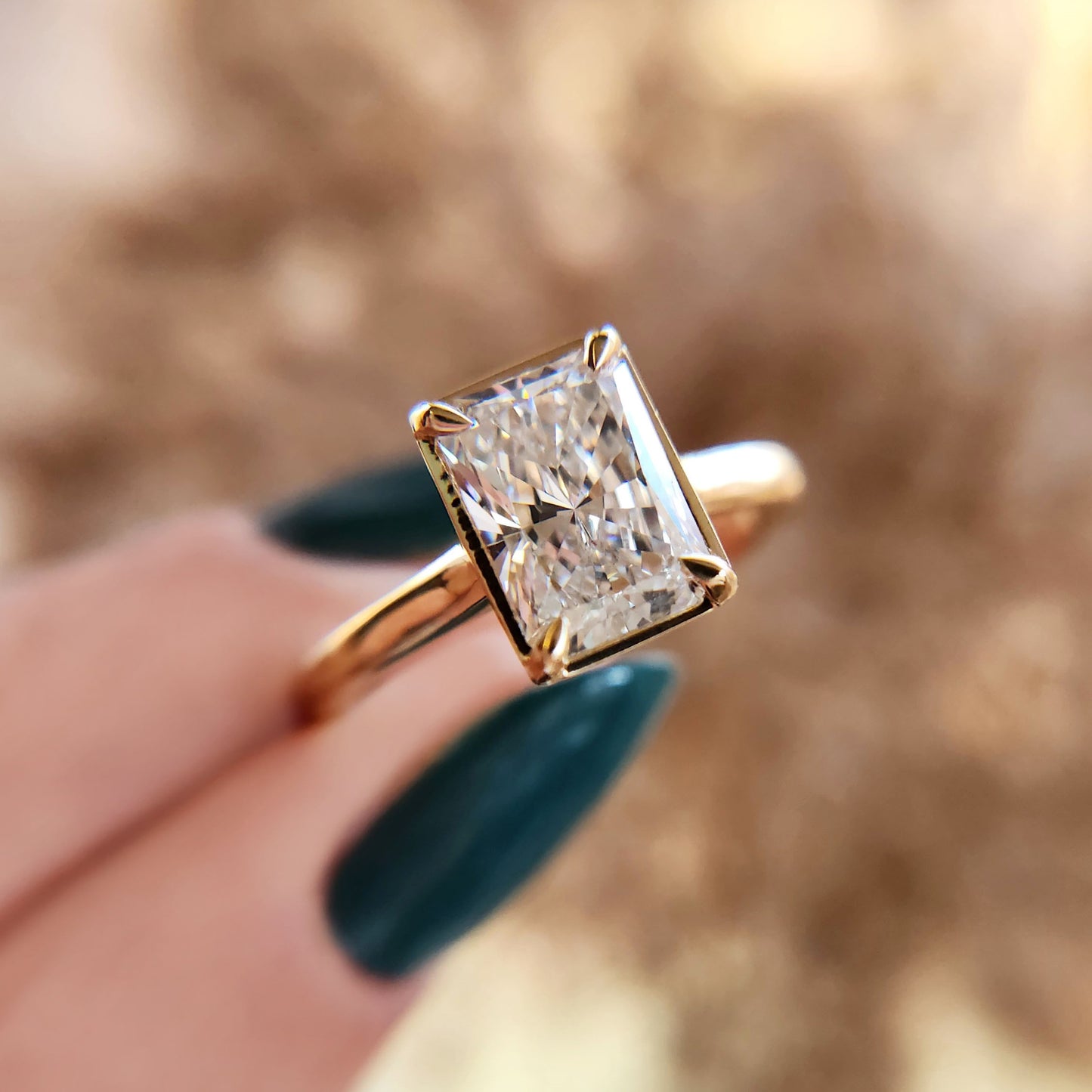 14k Yellow Solitaire with 1.72ct Lab-Grown Radiant-Cut Diamond