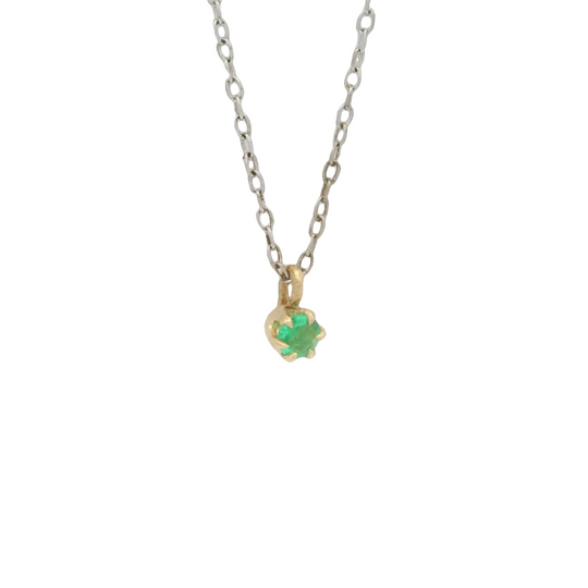 Mini Rough Emerald Necklace
