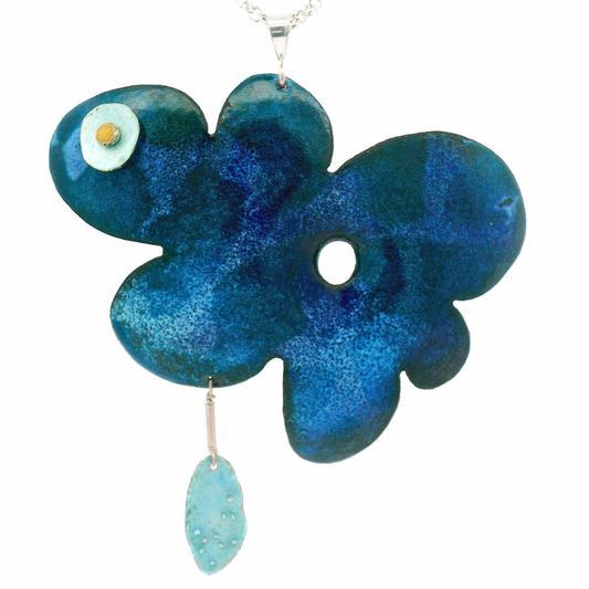 Enamel Rain Cloud Daisy Pendant