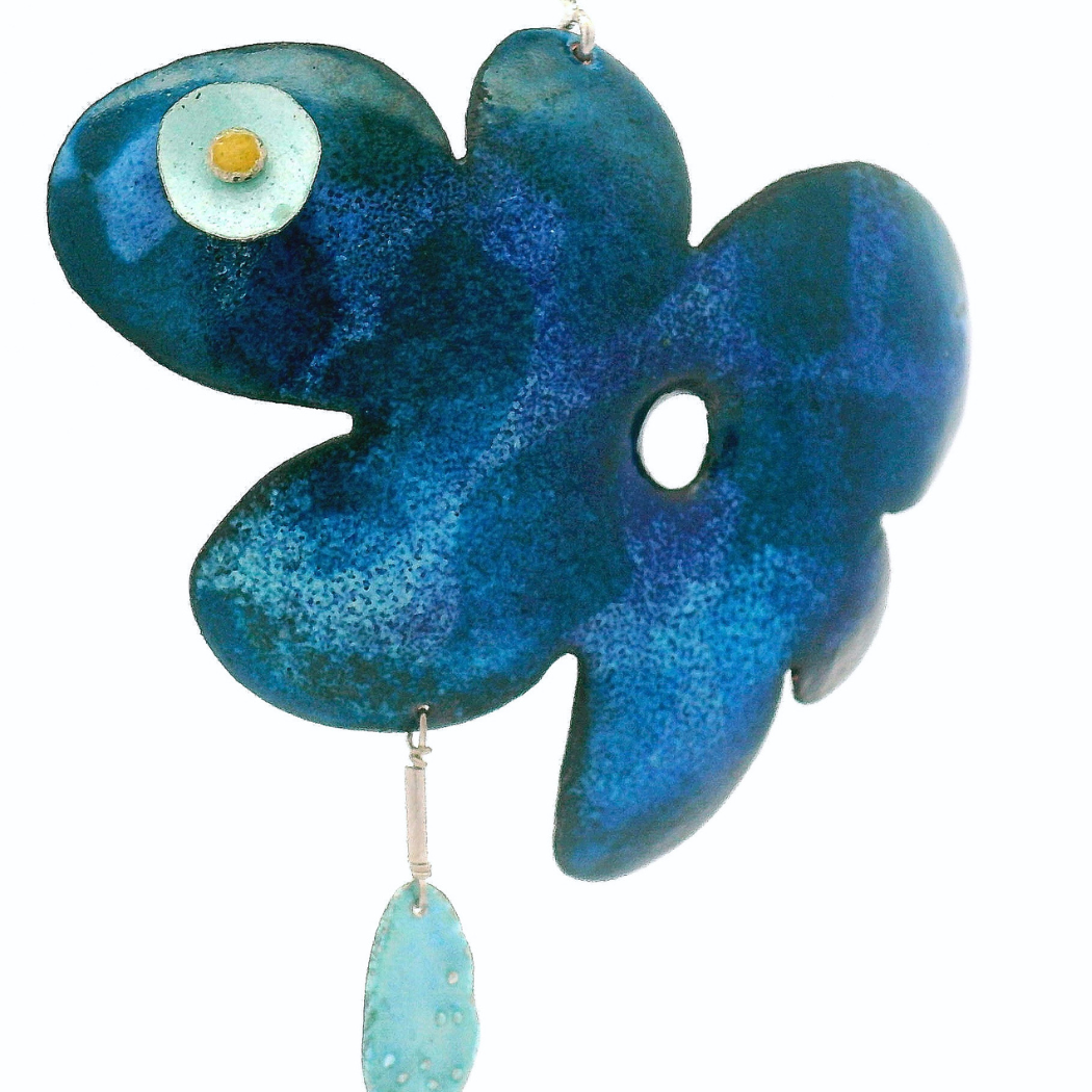 Enamel Rain Cloud Daisy Pendant