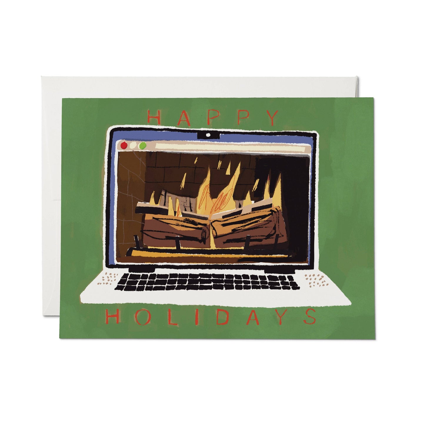 Fireplace Glow Greeting Card