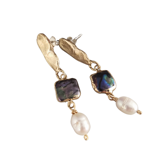 Double Pearl Drop Earrings