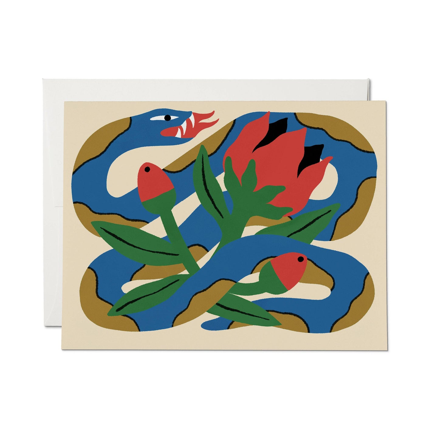 Snake and Rose Greeting Card
