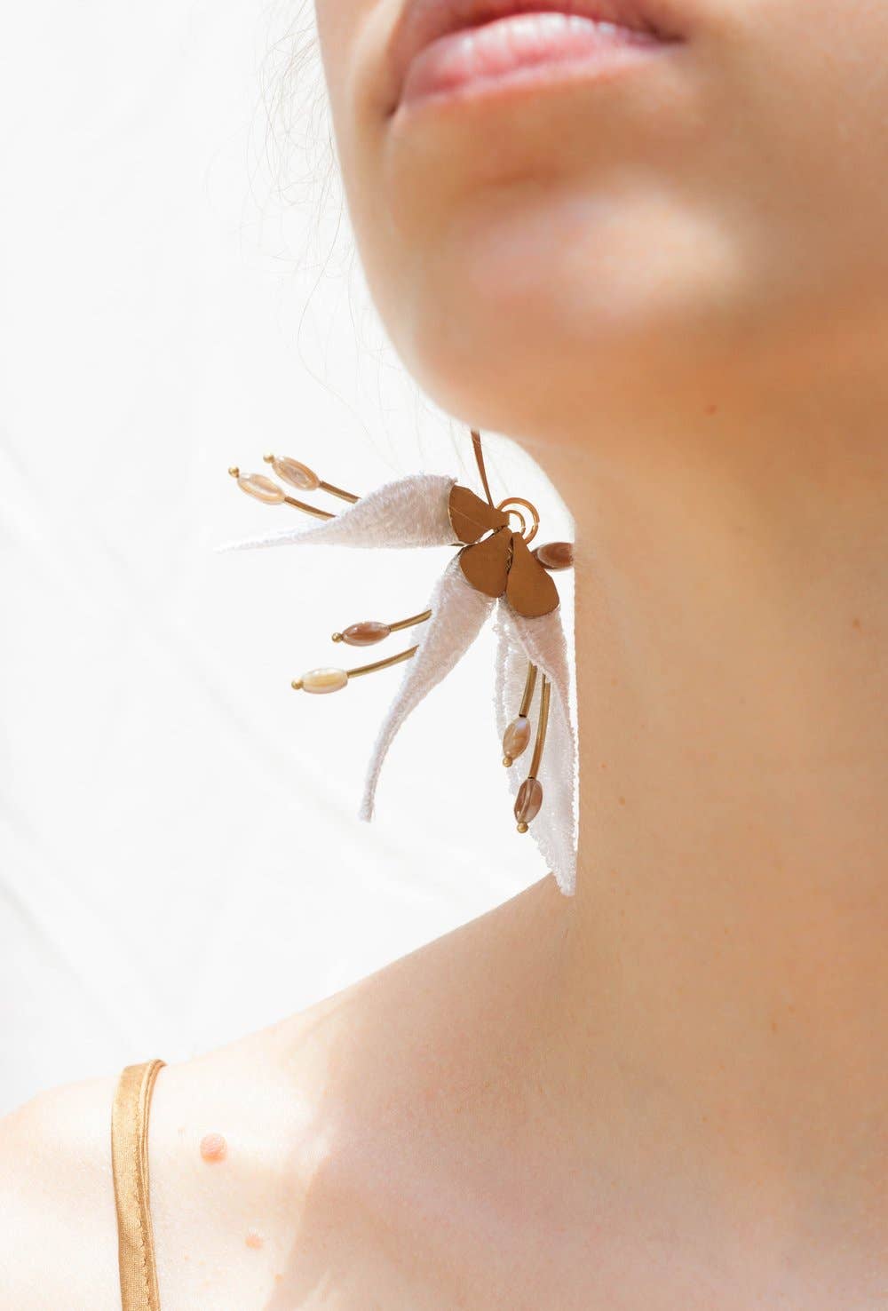 Lavender Strelitzia Flower Earrings