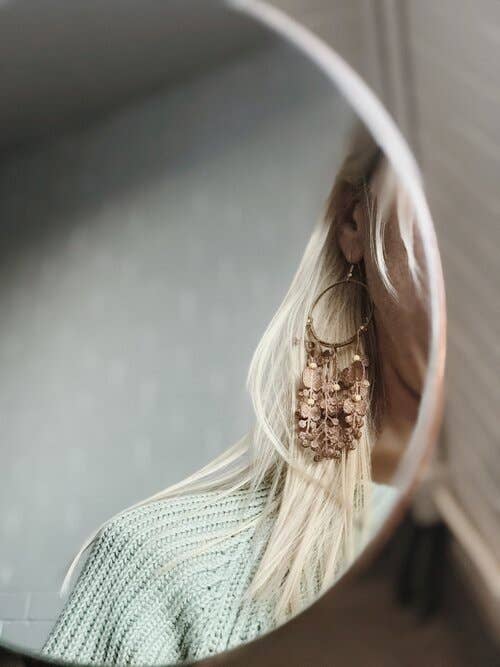 Fringe Floral Statement Earrings