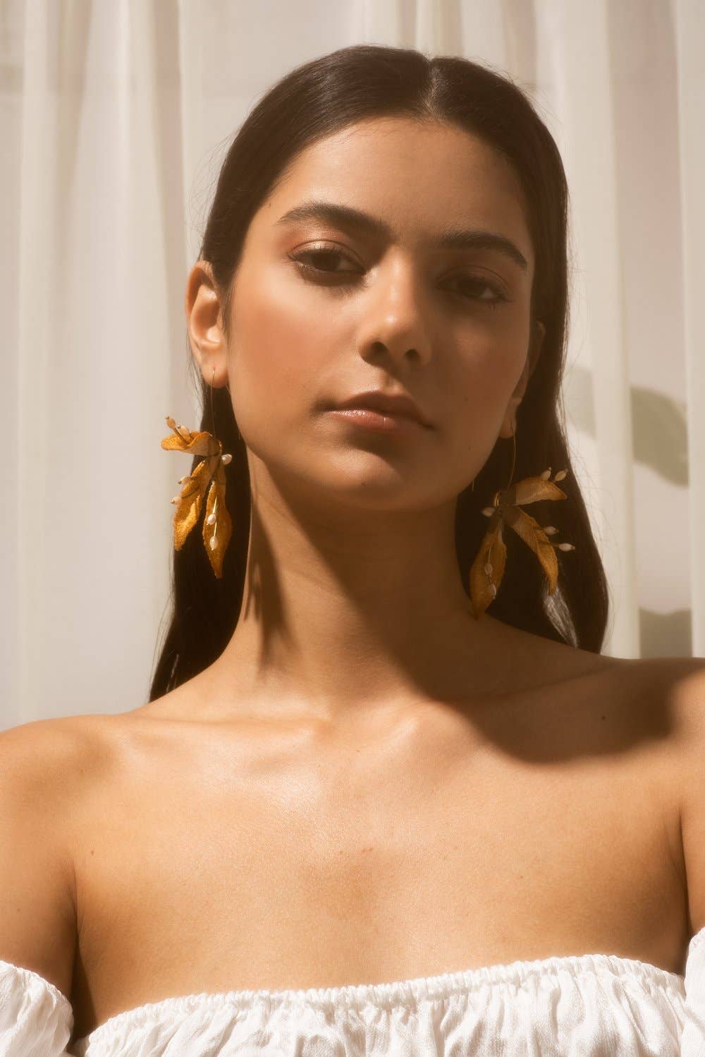 Lavender Strelitzia Flower Earrings