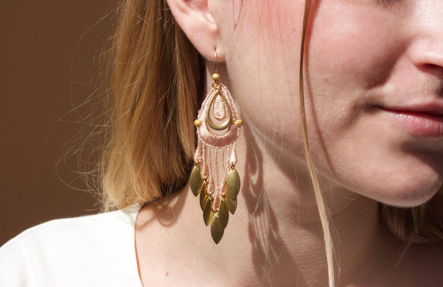 Dusty Pink Koi Earrings