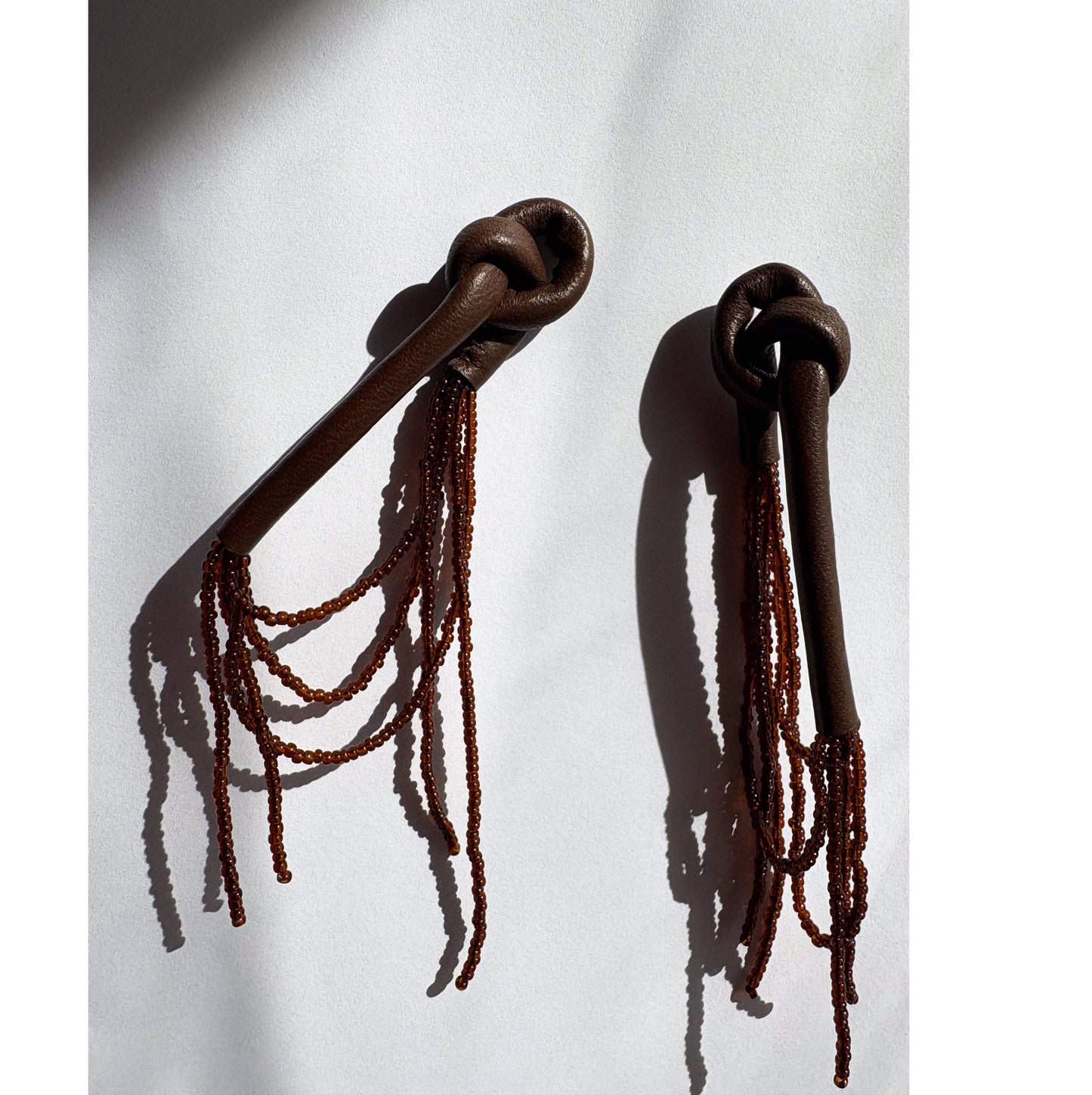 Espresso Knot Bead Strand Earrings