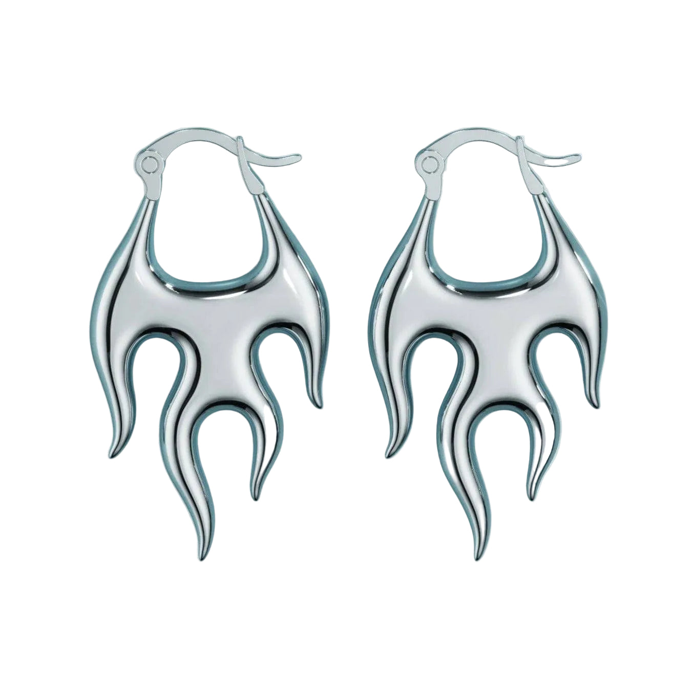 Silver Flame Earrings