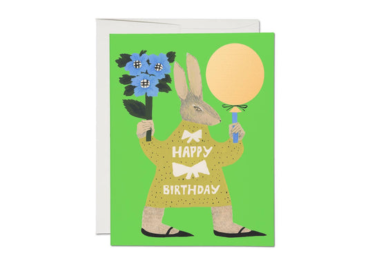 Party Rabbit Birthday Greeting Card