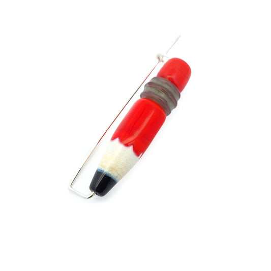 Red Glass Pencil Brooch