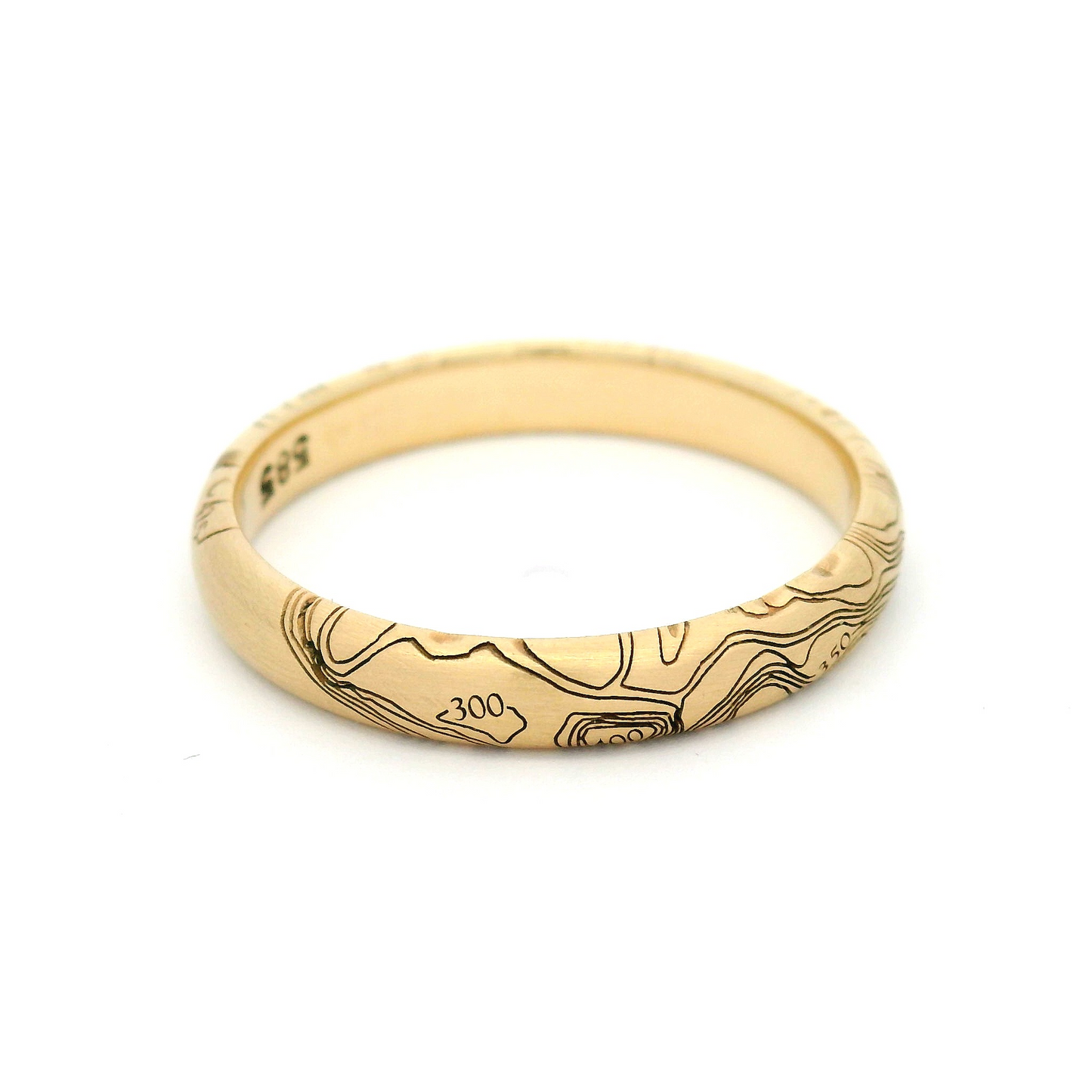 14k Yellow 3mm Wide Engraved Elevation Band