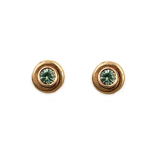 Mitsuro 14ky & Green Sapphire Studs