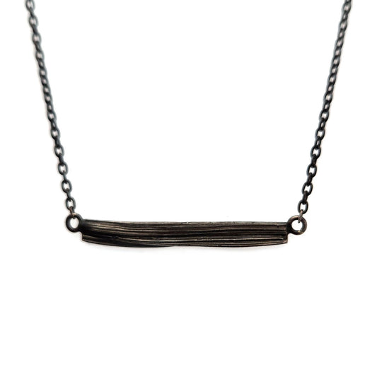 Mitsuro Oxidized Sterling Silver Bar Necklace
