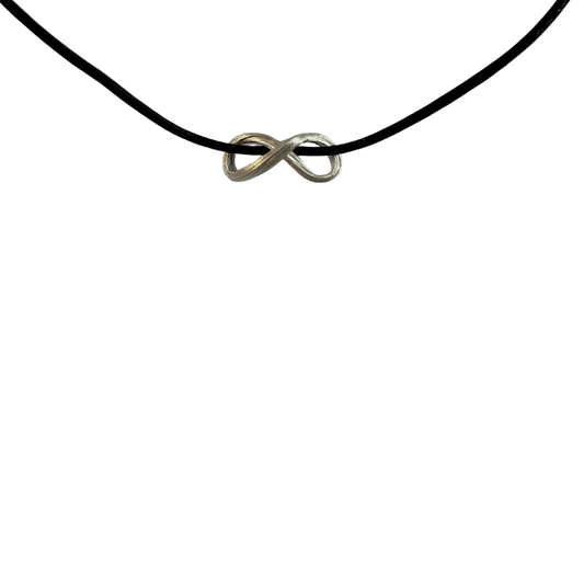 Sterling Silver & Leather Mitsuro Infinity Necklace