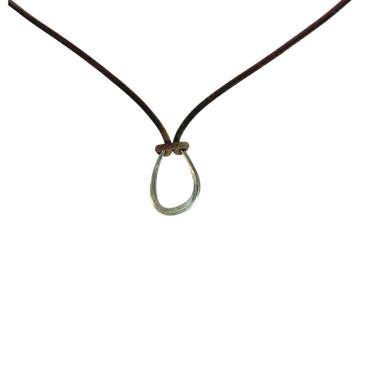 Sterling Silver and Leather Mitsuro Pear Necklace