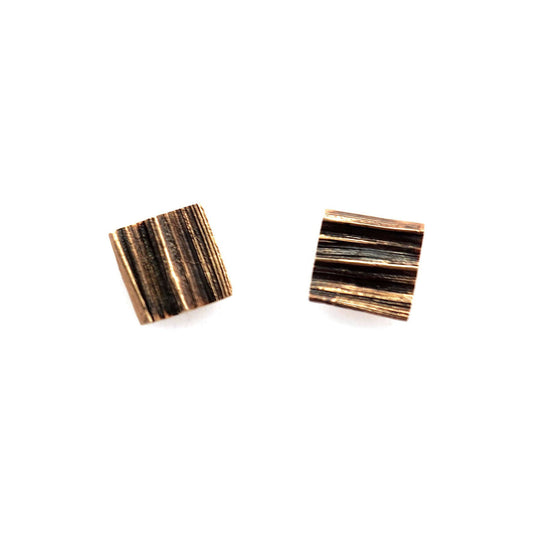 Mitsuro Square Oxidized 14ky Studs