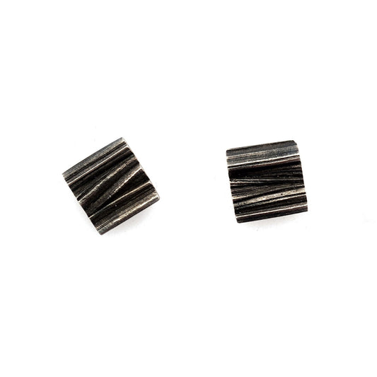 Mitsuro Medium Square Oxidized Sterling Silver Studs