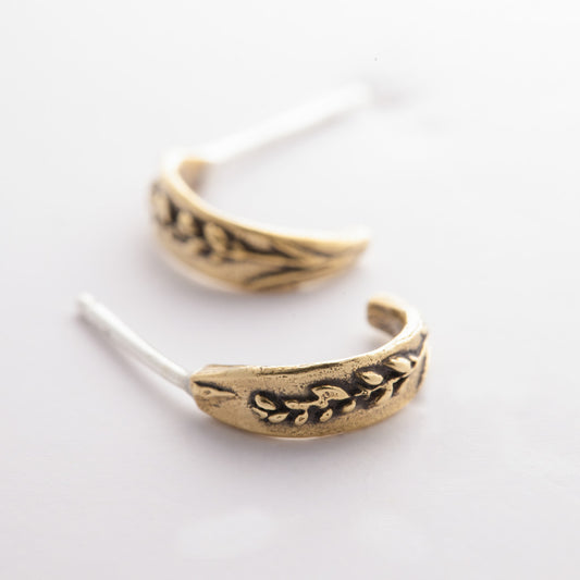 Bronze Lavender Huggy Earrings