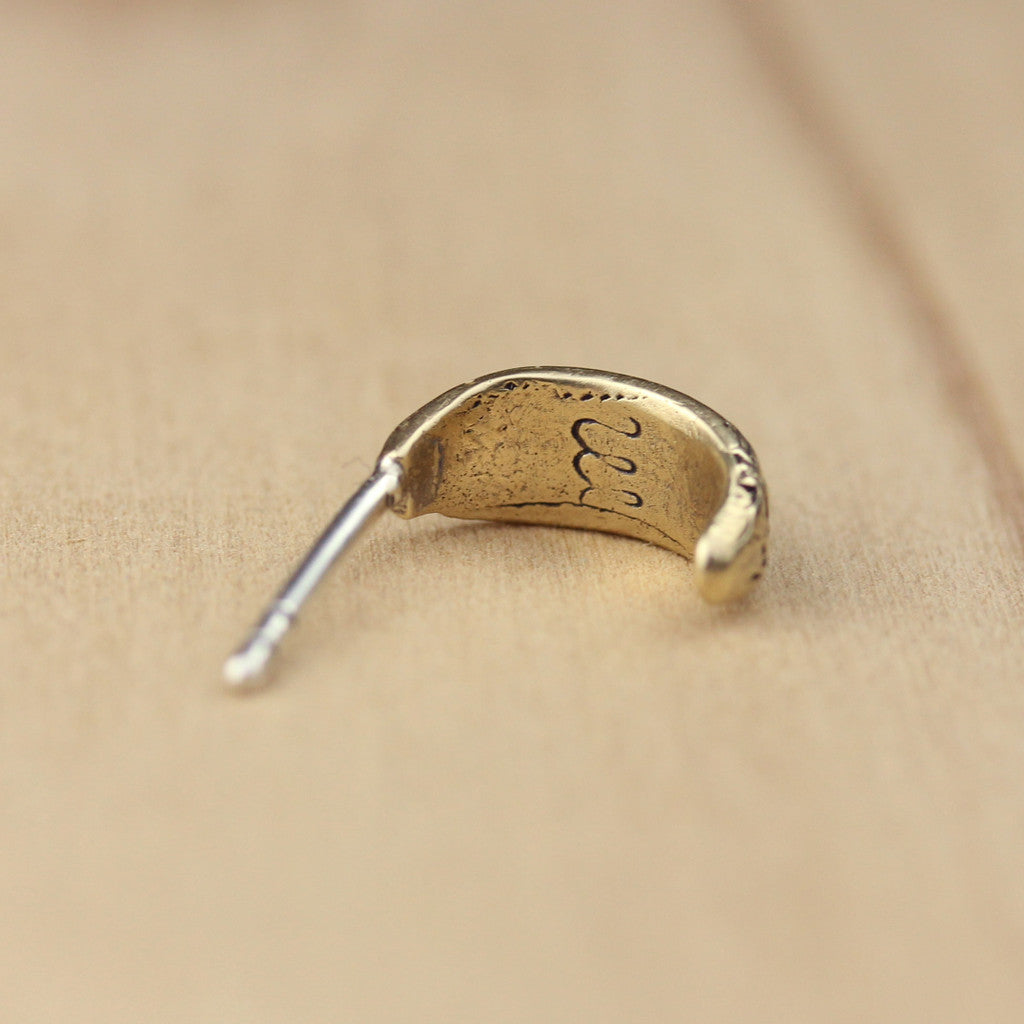 Bronze Bee Huggy Earring