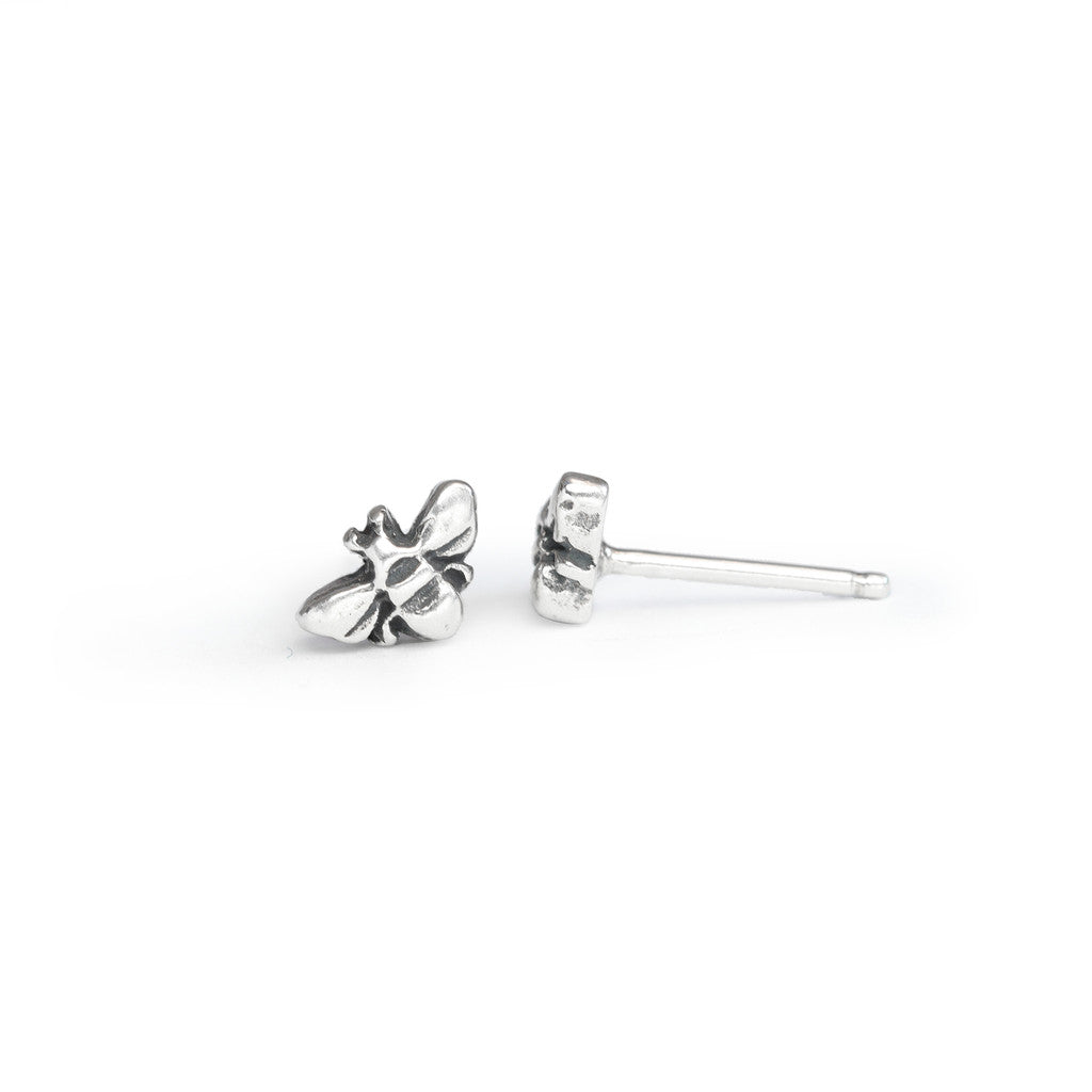 Sterling Silver Bee Stud Earrings