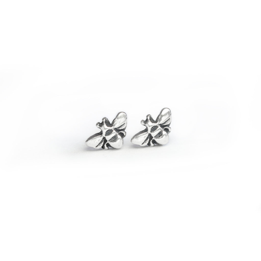 Sterling Silver Bee Stud Earrings