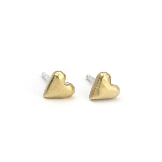 Bronze Heart Stud Earrings