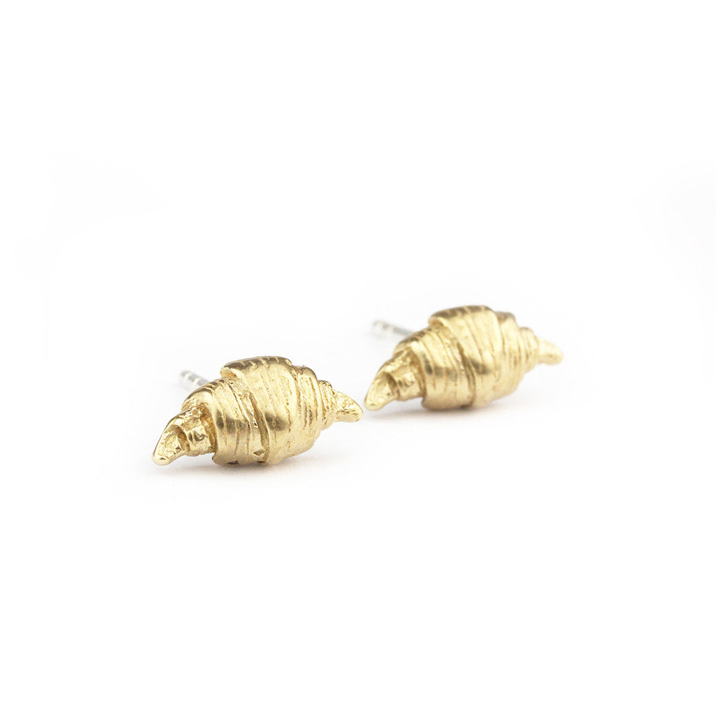 Bronze Croissant Stud Earrings