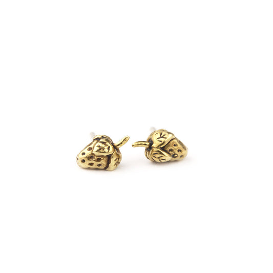 Bronze Strawberry Stud Earrings
