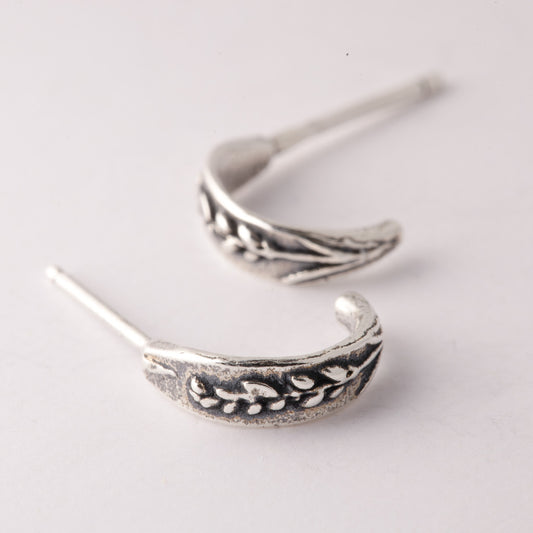 Silver Lavender Huggy Earrings