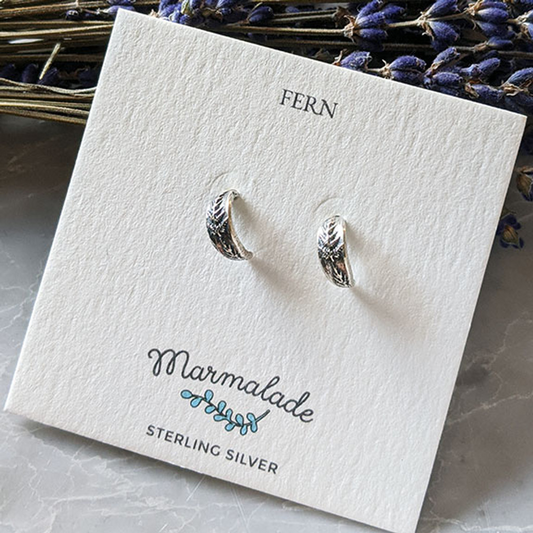 Small Silver Fern Hoops