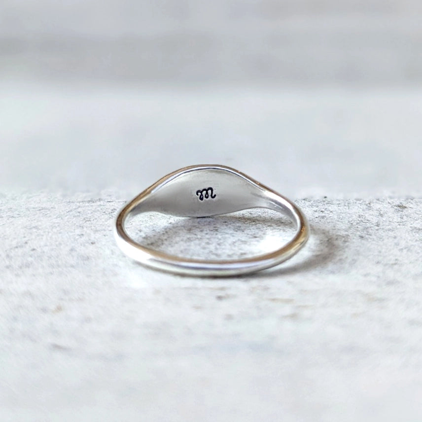 Silver Olive Branch Signet Ring