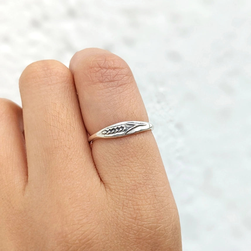 Silver Wheat Signet Ring