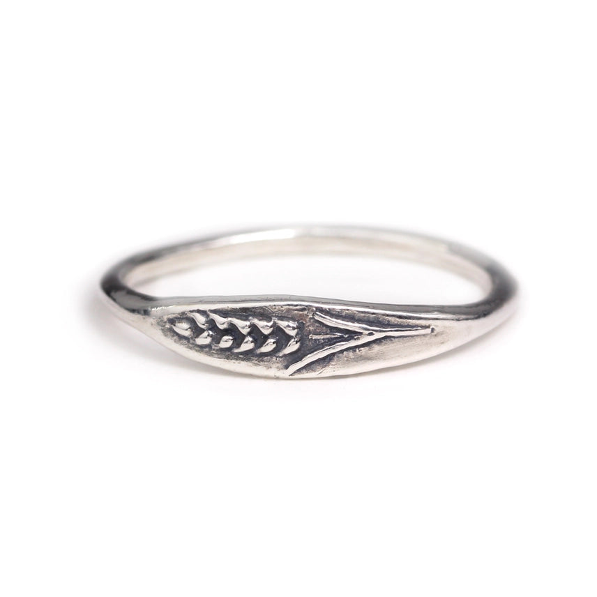 Silver Wheat Signet Ring